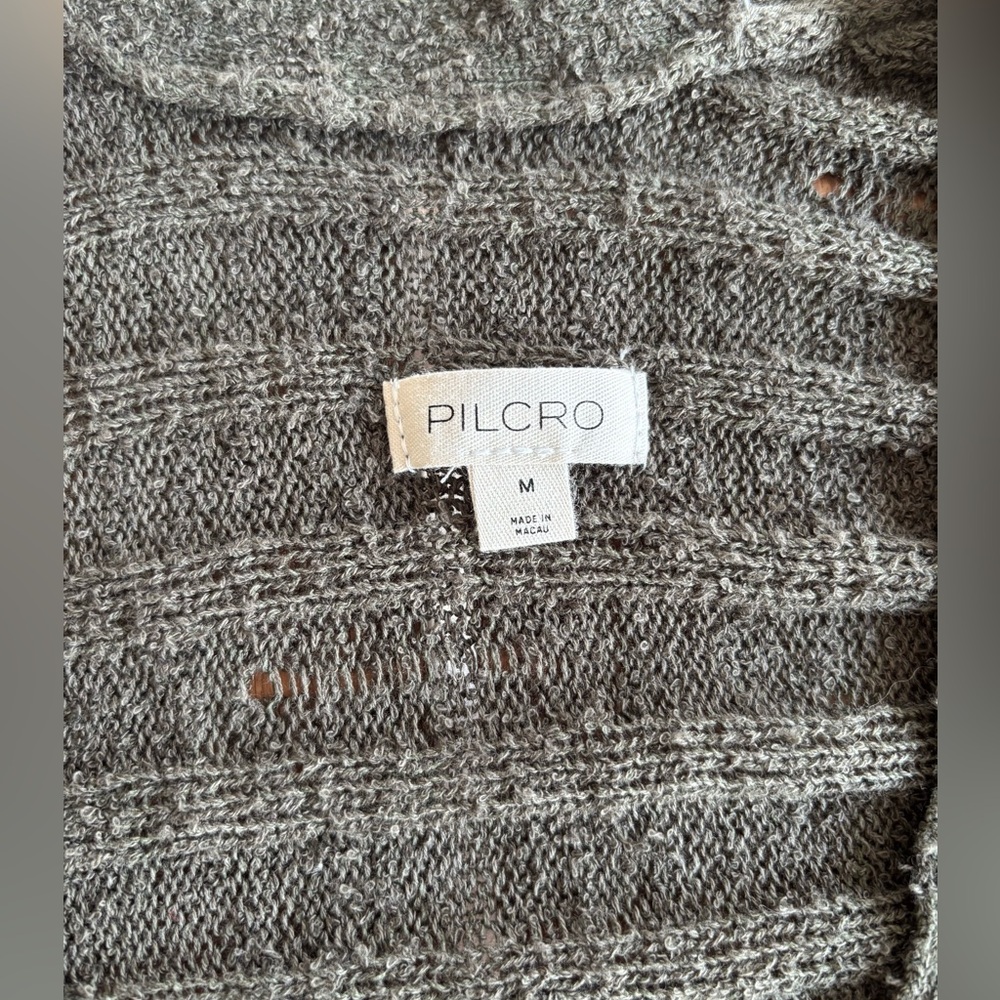 LOW START - ANTHROPOLOGIE Pilcro Duster Women’s Medium Olive Long Sweater - Picture 8 of 11
